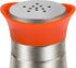 Evelyne Salt Pepper Shaker Set, 2 pcs Pack, Glass with Stainless Steel Cover (Orange)