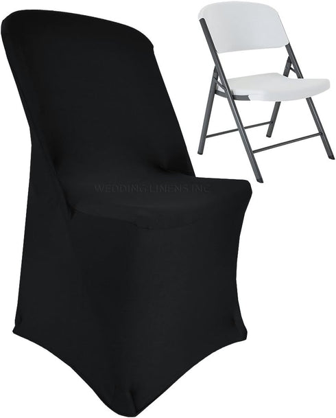 Wedding Linens Inc. (2 PCS Lifetime Spandex Stretch Fitted Folding Chair Covers Wedding Party Decoration