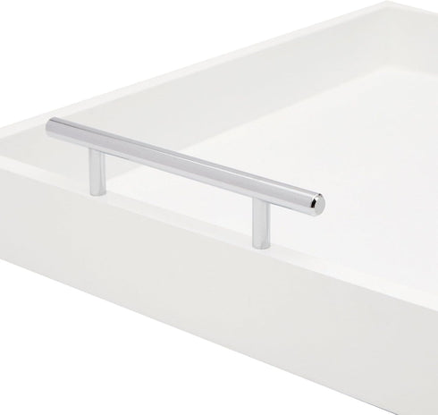 15.7" 11.8" 3.1" Juvale Ottoman Tray with Coasters & Interchangeable Gold & Silver Handles - x x - White Rustic Wood