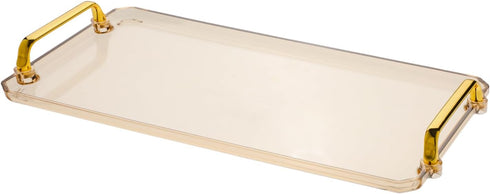 Generic Acrylic Serving Tray with Handles - Multi-Use Plastic Tray for Party, Kitchen