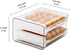 HOMQUEN Egg Container for Refrigerator, 40 Grid/2 Layer Egg Holder for Refrigerator, Egg Drawer for Refrigerator, Egg Fresh Storage Box for Fridge, Egg Tray & Egg Storage, Clear Plastic (Pack of 1)