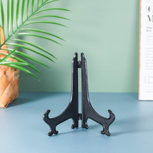 Artliving 24pcs/Set 7" Black Plastic Easels, Plate Display Stands, Picture Frame Holder