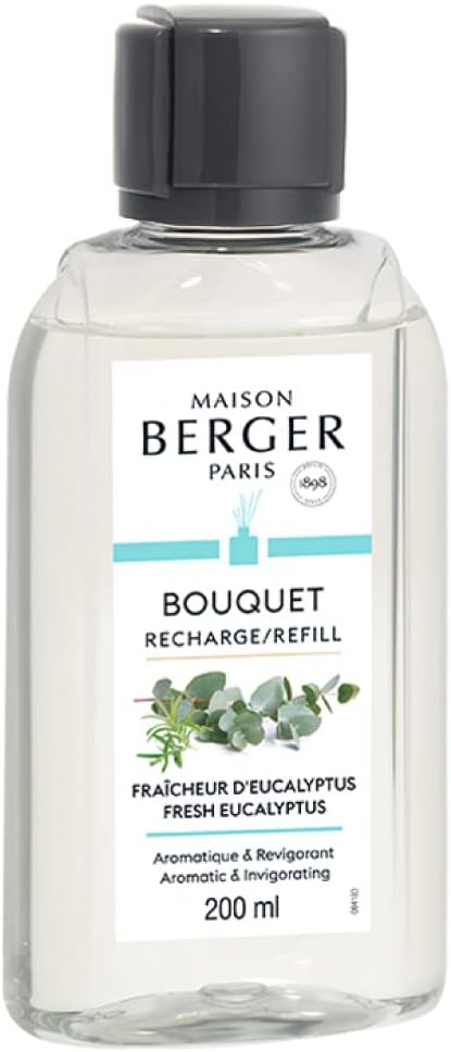 MAISON BERGER Fresh Eucalyptus Fragrance Refill for Reed Sticks and Ceramic Diffuser, 6.76 Fluid Ounces