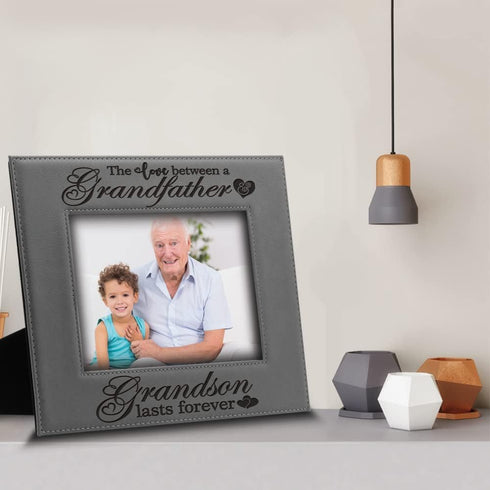 BELLA BUSTA-The Love Between a Grandfather & Granddaughter, Grandson Lasts Forever, Laser Engraved Picture Frame
