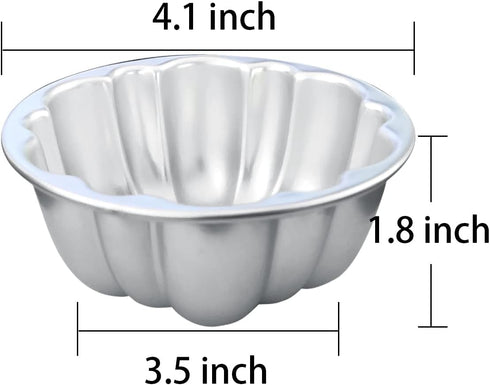 Weilan Egg Tart Molds Flower Shape Pudding Pan Cupcake Muffin Cups Aluminum Alloy Cake Tartlets Nonstick for steaming and baking 6Pieces