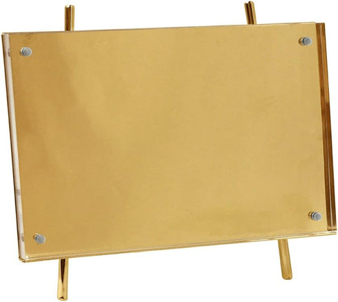Isaac Jacobs 4x6 Gold Magnetic Acrylic Metal Easel Frame (Horizontal)