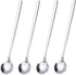 Stainless Steel Coffee Spoons, 6.7 Inch Stirring Spoons for Coffee, Tea, Dessert, Ice Cream (Round-Silver-4Pack)