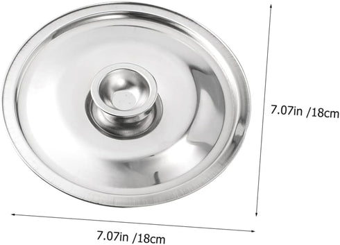 Stainless Steel Oil Pot Lid, Seasoning Pot Cover with Convenient Knob Spill Design for Kitchen Cookware