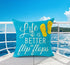 Bnitoam Summer Beach Phrases Cotton Linen Square Decorative Throw Pillow Cover, 18 x 18 inch, for Sofa Bed Couch