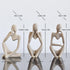 Set 3 Thinker Statues Home Decor, of Pcs Grey Resin Trendy Abstract Art Sculpture Collectible Figurines Home Office