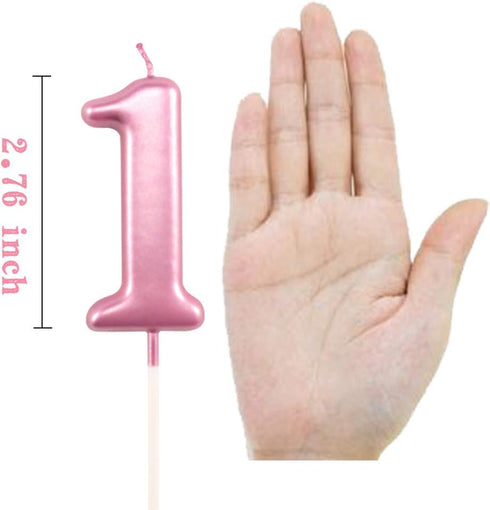 1st Birthday Candle, Happy Birthday Number One Candles for Cake Topper Decoration for Kids and Adults, Numeral 1