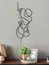 Minimalist Metal Wall Art, Abstract Iron Facial Line Sculpture, Modern Black Decor for Living Room Bedroom Office