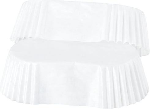 Oval Paper Baking Cups, Cupcake Liners for Muffins, Oval Mini Cake Mould Kitchen Supplies (White)