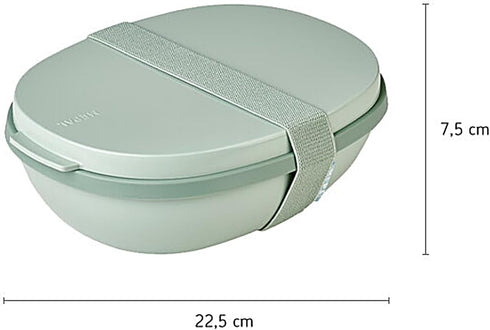 MEPAL Duo-Lunch Box with Two Compartments for Food Storage, Portable, BPA Free, Nordic Pink, Holds 1425ml
