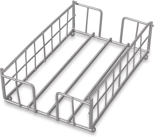 Elegant Silver Guest Towel Caddy - Space-Saving Premium Metal Design - 8.25"H x 5"W x 2.25"D (1 Pc.) - Perfect for