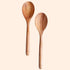Kitchen Wooden Cooking Spoon Set, 2 Pieces - Solid Acacia Wood Serving Spoons for Mixing, Stirring, Nonstick Utensils