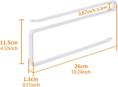 Usmascot Paper Towel Holder Dispenser, Under Cabinet Paper Roll Holders, Hanging Rack for Kitchen Bathroom (White)