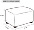 Easy-Going Stretch Ottoman Cover - Soft Rectangle Slipcover with Elastic Bottom, Navy