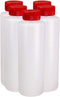 Pinnacle Mercantile Condiment Squeeze Bottles with Flip Top Hinged Red Cap, 16 oz Set of 5 Made in USA