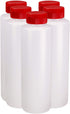 Pinnacle Mercantile Condiment Squeeze Bottles with Flip Top Hinged Red Cap, 16 oz Set of 5 Made in USA