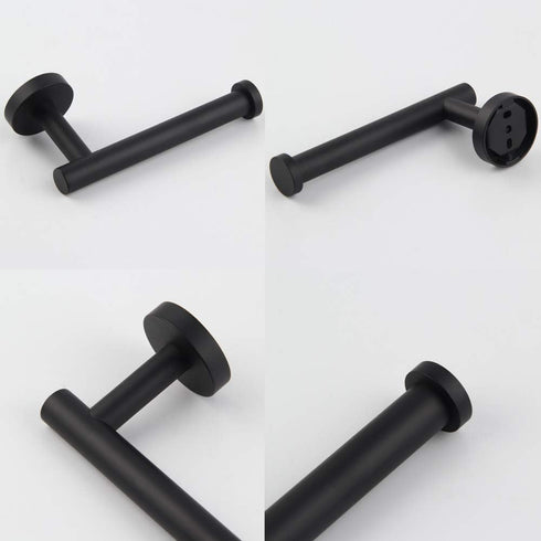 GERZ Bathroom Toilet Paper Holder, SUS 304 Stainless Steel Matte Black Wall Mount Tissue Roll Holder