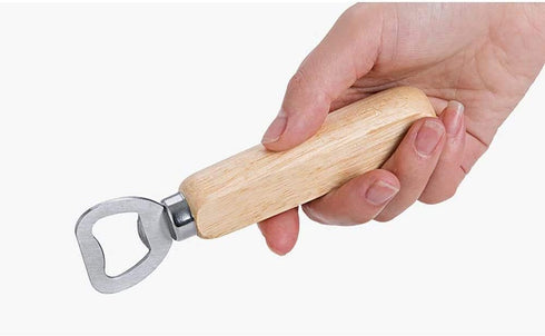 Bartender Bottle Openers, Wood Handle Handheld Beer Bottle Openers, Set of 12