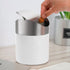 ZOOFOX 2 Pack Mini Trash Can, White Stainless Steel Garbage Bin with Swing Lid for Home, Office, and Kitchen