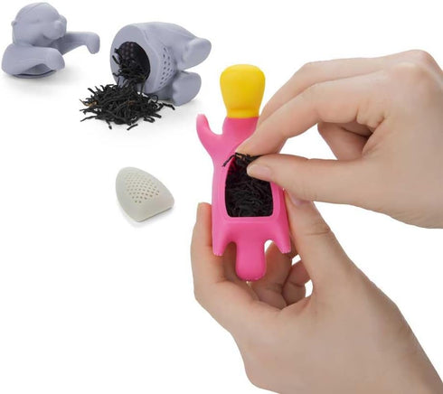 Tea Infuser for Loose Leaf Tea - Par-Tea Pack Silicone Strainer Animals, 5-Pack Loose Leaf Steeper Set in Multi-Color
