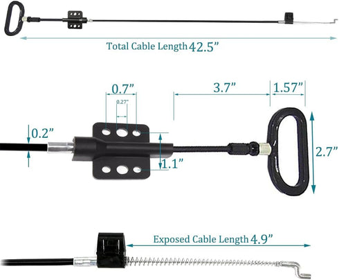 2Pcs Recliner Cables Replacement D-Ring Cables, Fit Ashley and Most Recliner, Exposed 4.9" Total 33.7"