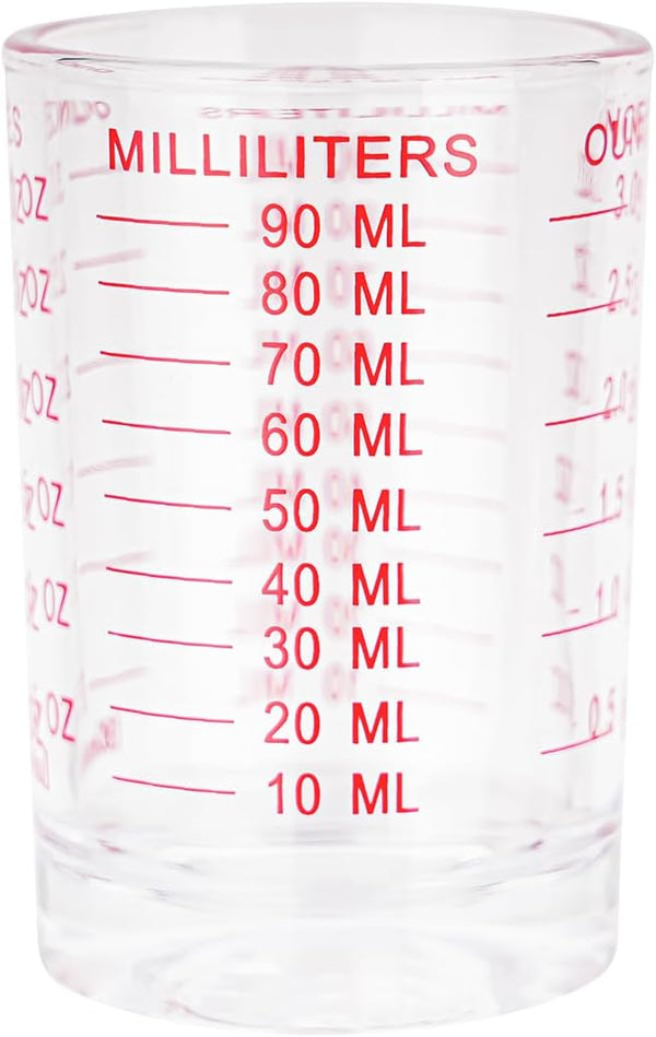 BCnmviku Shot Glass Measuring Cup, 3 Ounce/90ML Liquid Heavy High Espresso Glass