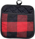 4/6 Pack Buffalo Check Plaid Pot Holders with Pocket, Kitchen Hot Pad Oven Mitts for Cooking and Baking (Red, 6 Pack)
