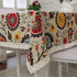 55 79 Inch LeLehome Elome X Oblong Bohemian Sunflower Tablecloth, Vintage Flowers Cotton Linen Lace Dinner Picnic