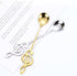 Music Note Spoons for Music Lovers, Stainless Steel Coffee Spoons Set of 2 (Gold + Silver)
