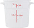 Restaurantware-Met Lux 1 Quart Food Storage Container: White Storage Container with Red Volume Markers, Lids Sold