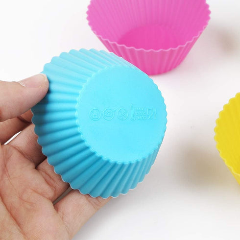 Newk Reusable Silicone Baking Cups, 48 Packs Nonstick Food Grade Cupcake Liners, Muffin Cup Molds - 8 Colors