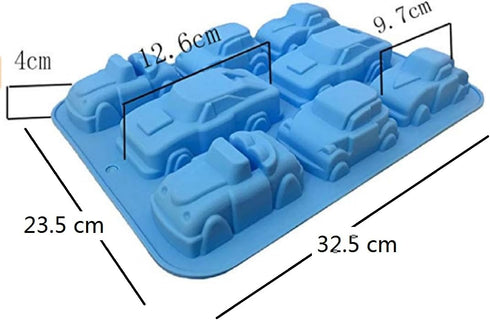 Silicone Carton Car Mold Baking Molds Bakeware for Birthday Theme Party, Muffin Cups, Ice Cube, Soap, Wafer, Cake, Bread, Tart, Pie and More (2 pieces)