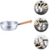 Hemoton Nonstick Saucepan, Stainless Steel Yukihira Pan, Small Traditional Japanese Sauce Pot with Wooden Handle