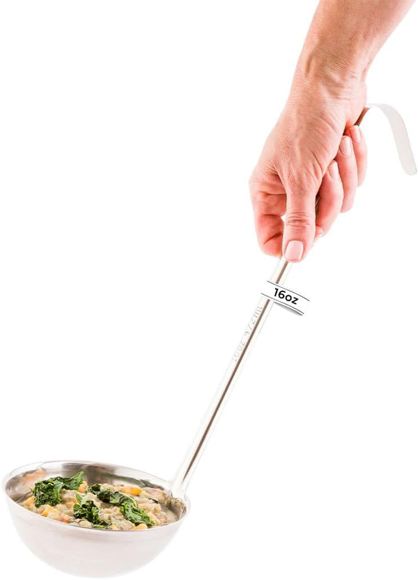 Restaurantware Met Lux 16 Ounce Portion Ladle - Multipurpose Portion Serving Spoon, Stainless Steel