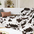 Cozy Country 90" 90" Queen Size Blankets for Bed, Extra Large Fuzzy Fleece Cow Print Blankets Full Size, Luxury Decor