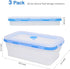 Alimat PluS 40.5oz Silicone Food Storage Containers, 3 Pack Set 1200ml Extra Large Collapsible Food Storage Containers with Lids, Collapsible Food Storage Containers Suitable for Lunch and Fruits