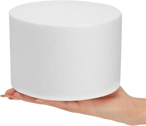 Bright Creations 2-Pack Foam Cake Dummies, Round Foam Cylinders 6 x 4 In for Cake Decorating, Crafts & Parties