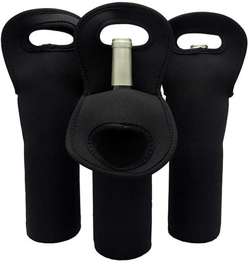 Wine Carrier Tote Bag Set of 3, Neoprene Champagne Bottles Protective Travel Bag, Beer Cans Water Bottle Holder