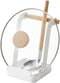 Yamazaki Home Ladle & Lid Rest - Kitchen Utensil Organizer Stand for Cooking, Steel + Wood, White