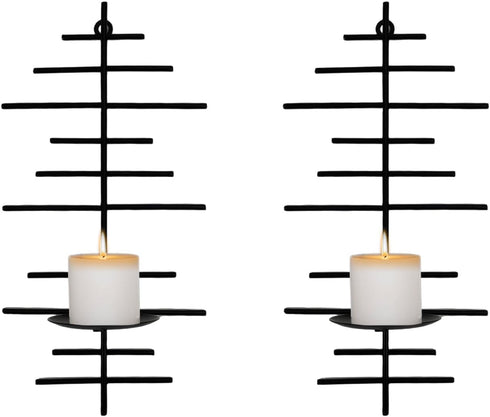 Set 2,Black AIM & GGKK Wall Candle Sconce of Wall Mounted Candle Holder for Home,Living Room, Dining Room,Rustic