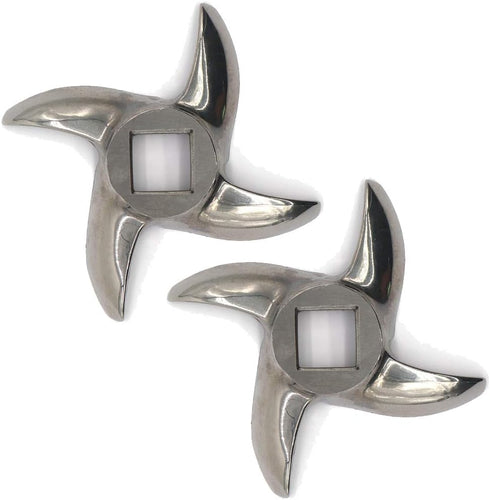 2 Pcs #12 Stainless Steel Meat Grinder Blade, Replacement Knife Cutter for Grinders