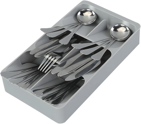 6 Slots Silverware Cutlery Drawer Organizer, Kitchen Utensil Tray for Flatware, Spoon and Knives Storage, Neat &