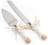 Rustic Wedding Cake Serving Set, Knife and Server Set for Anniversaries, Birthdays, Christmas Parties