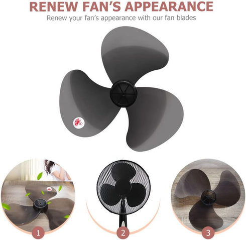 LIFKOME 16 Plastic Fan Blade Leaves, Universal Household Standing Fan Replacement Part with Nut Cover