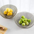 Cq Acrylic Fruit Basket for Kitchen Counter, Metal Wire Modern Standing Fruit Basket with Banana Hanger