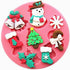 2Pcs/Set Christmas Tree Silicone Mold, Santa Claus, Reindeer, Snowflake, Snowman for DIY Chocolate, Cake Decor